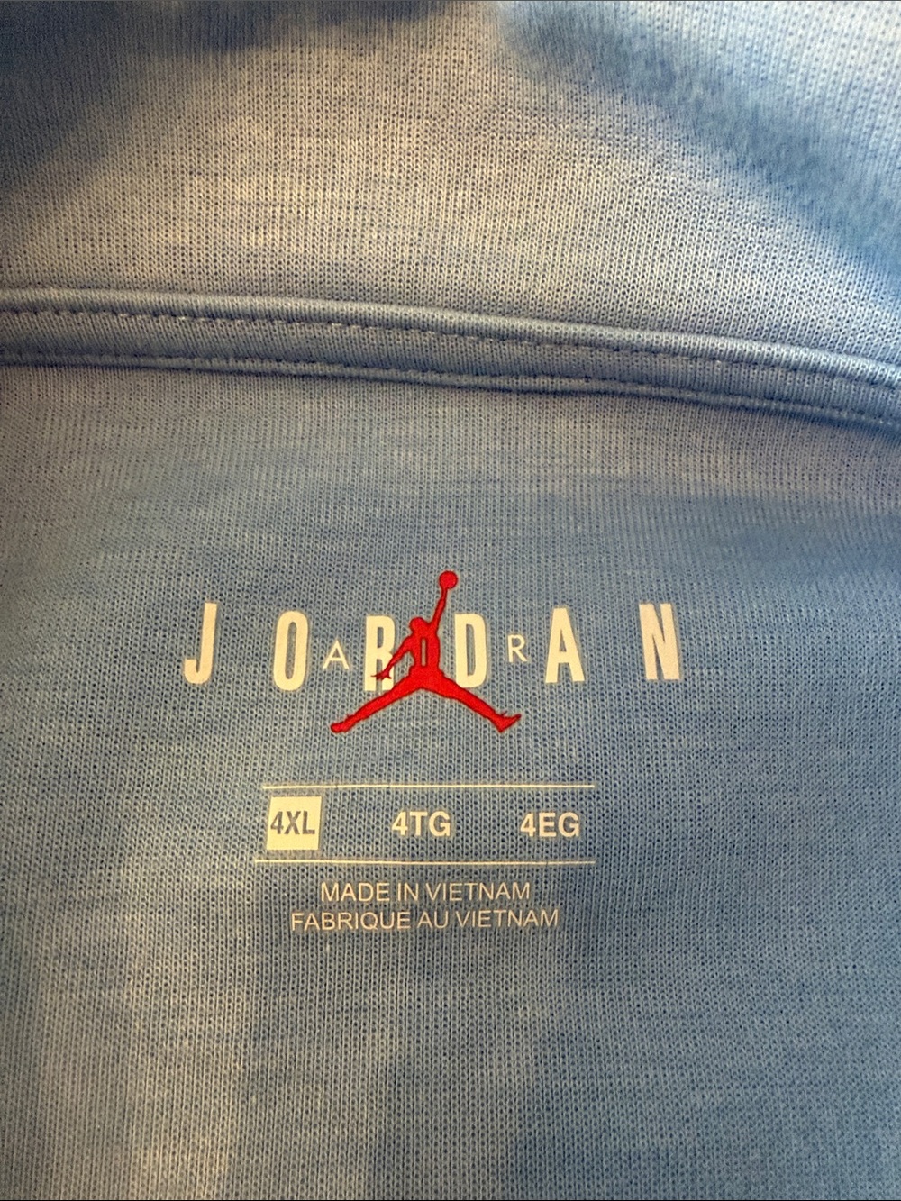 Jordan Men’s Light Blue Quarter-Zip Pullover with UNC Logo - Picture 4 of 4